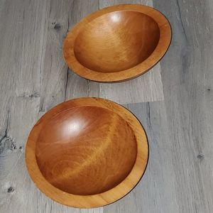 Vintage Baribocraft Canada Set Of 2 Maple Salad Bowls